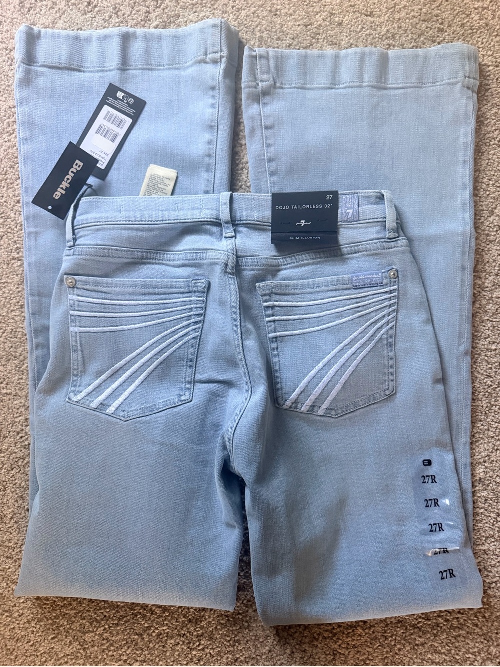 7 For All Mankind Light Blue Boot Cut Jeans